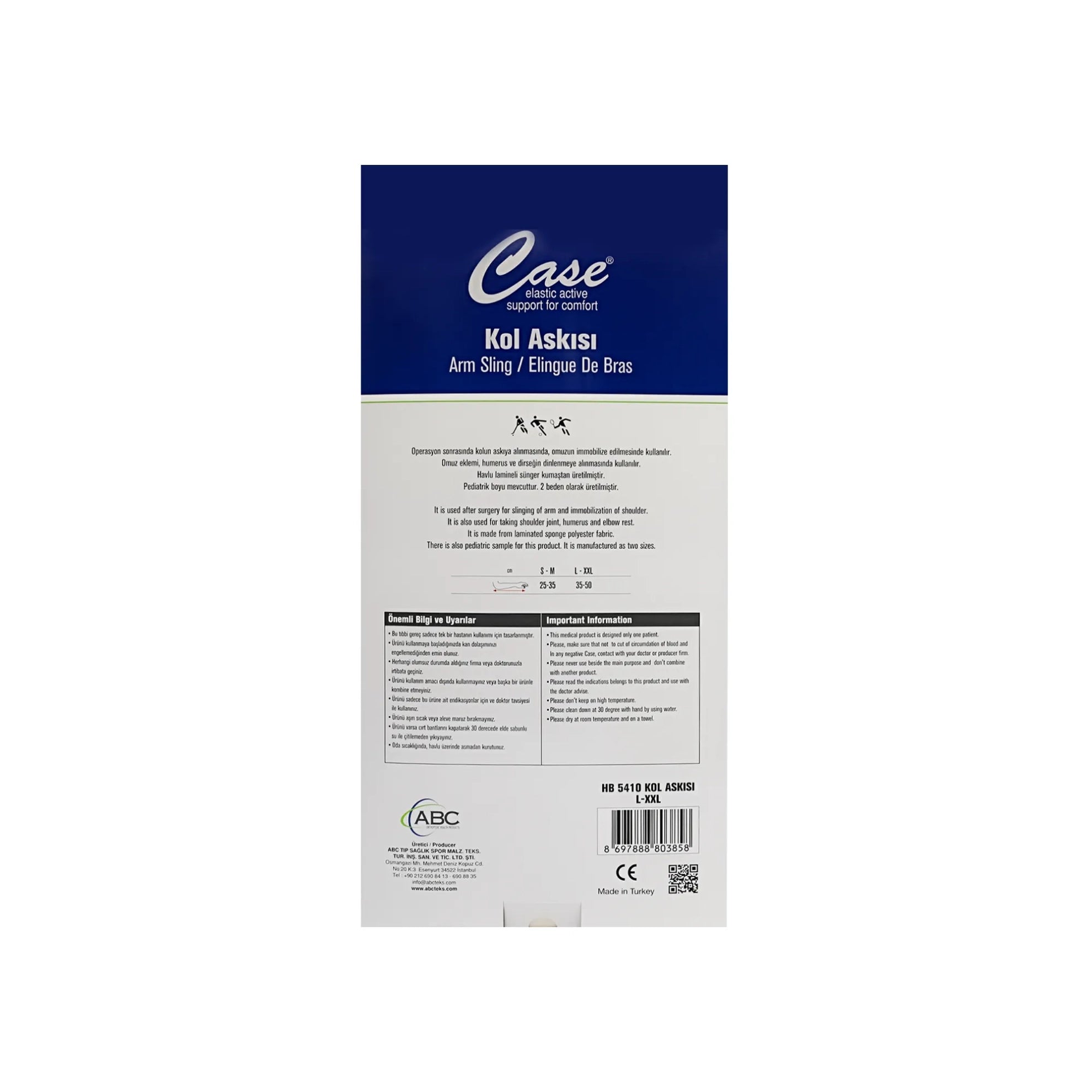 Case Arm Sling Sponge S-M