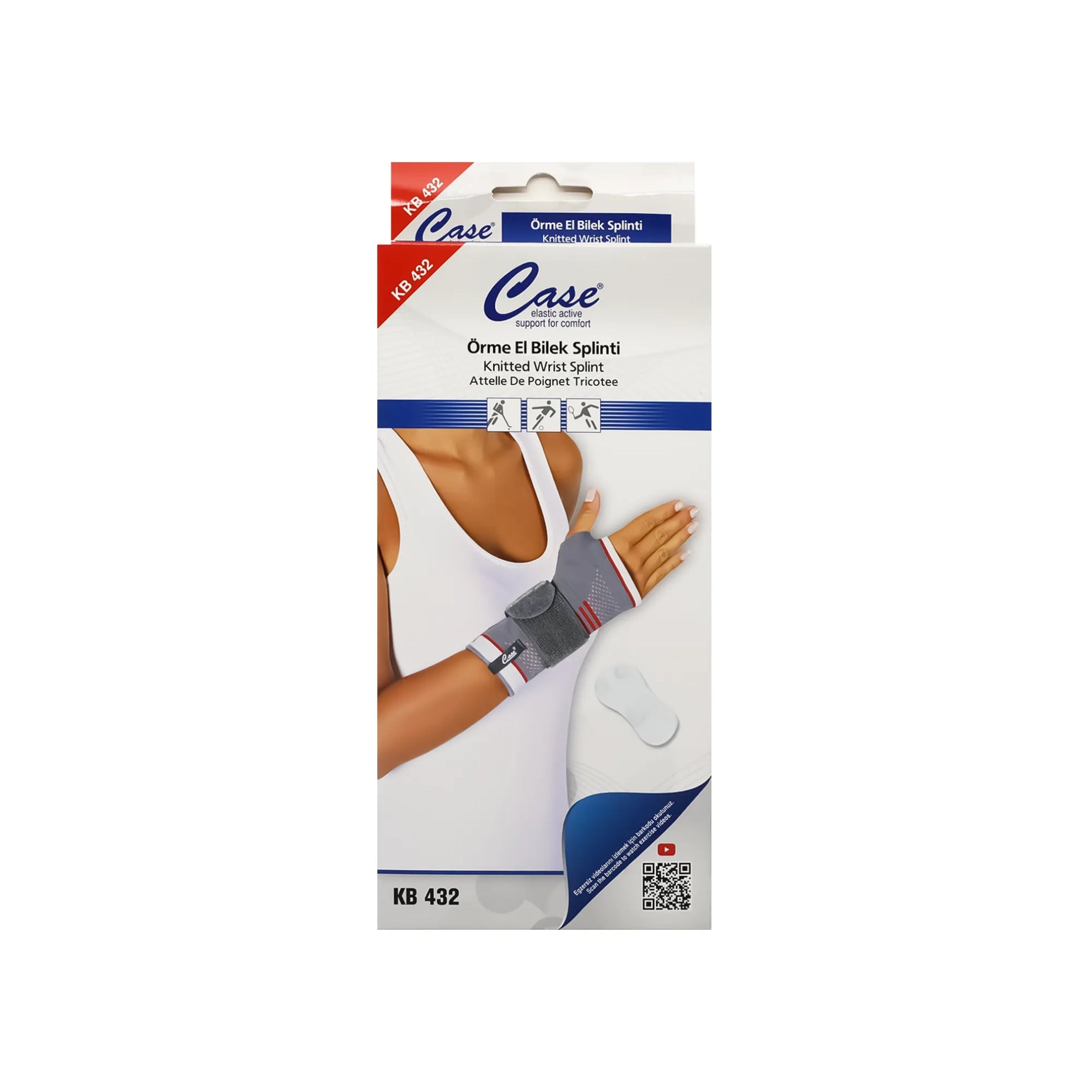 Case Knitted Wrist Splint  Right Large