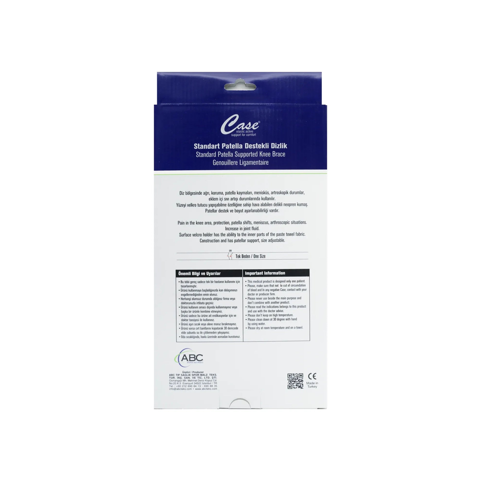 Case Patella Supported Knee Brace  One Size