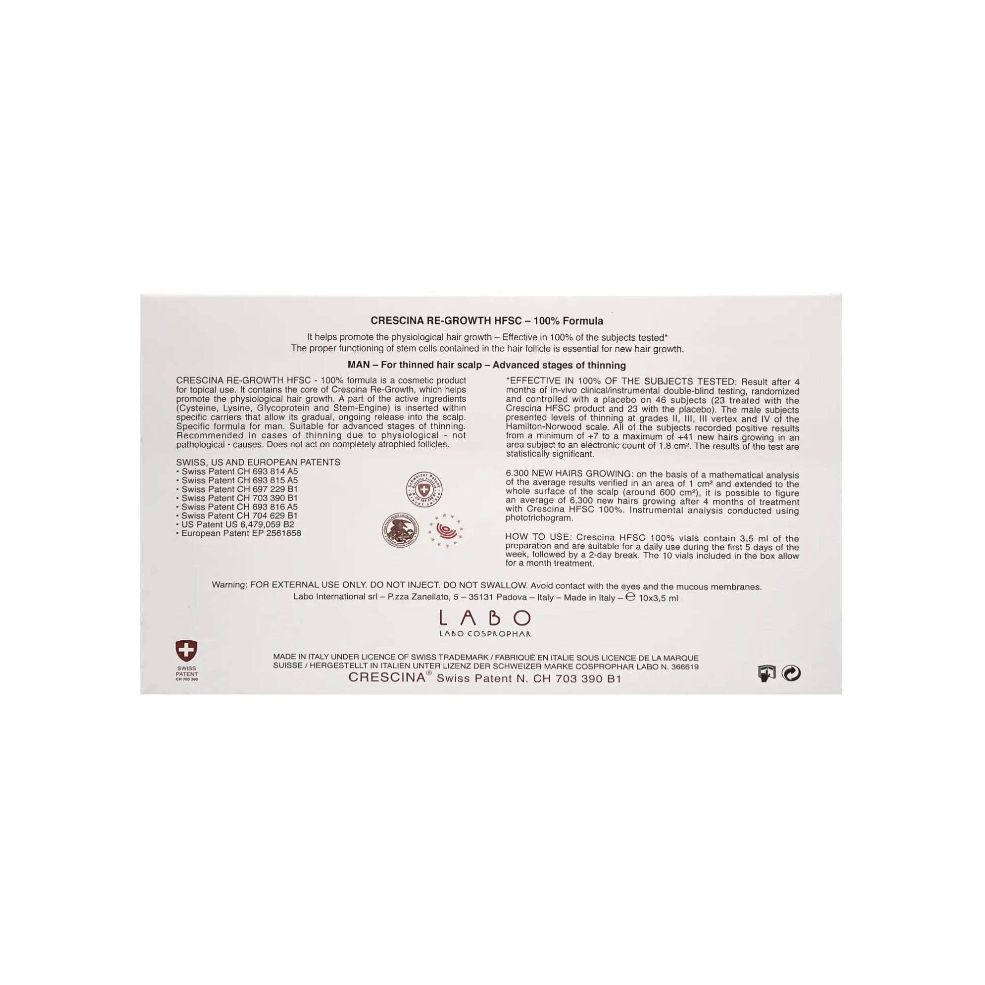 Crescina HFSC 100% 1300 Man 10 FL