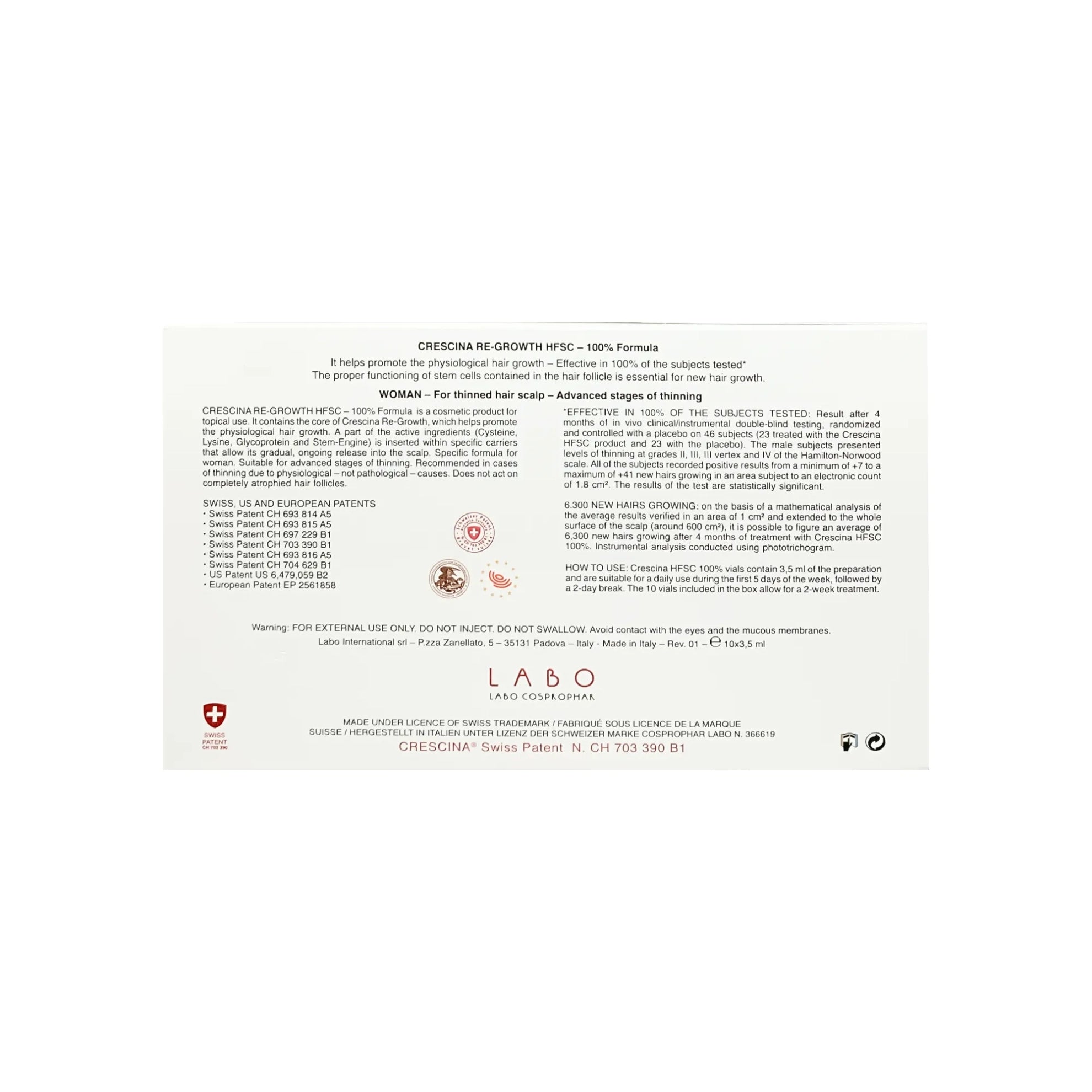 Crescina HFSC 100% 1300 Woman 10 FL