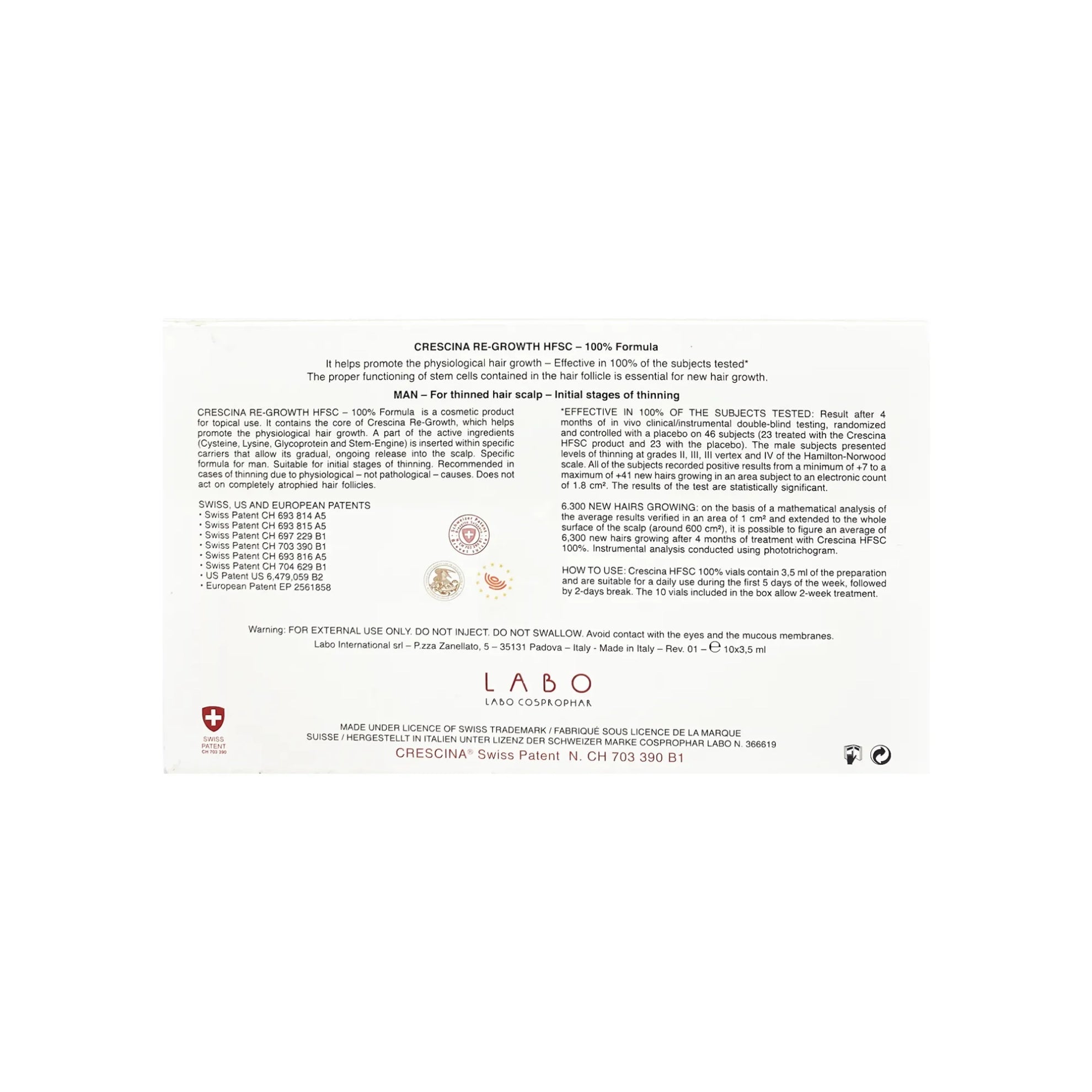 Crescina HFSC 100% 200 Man 10 FL