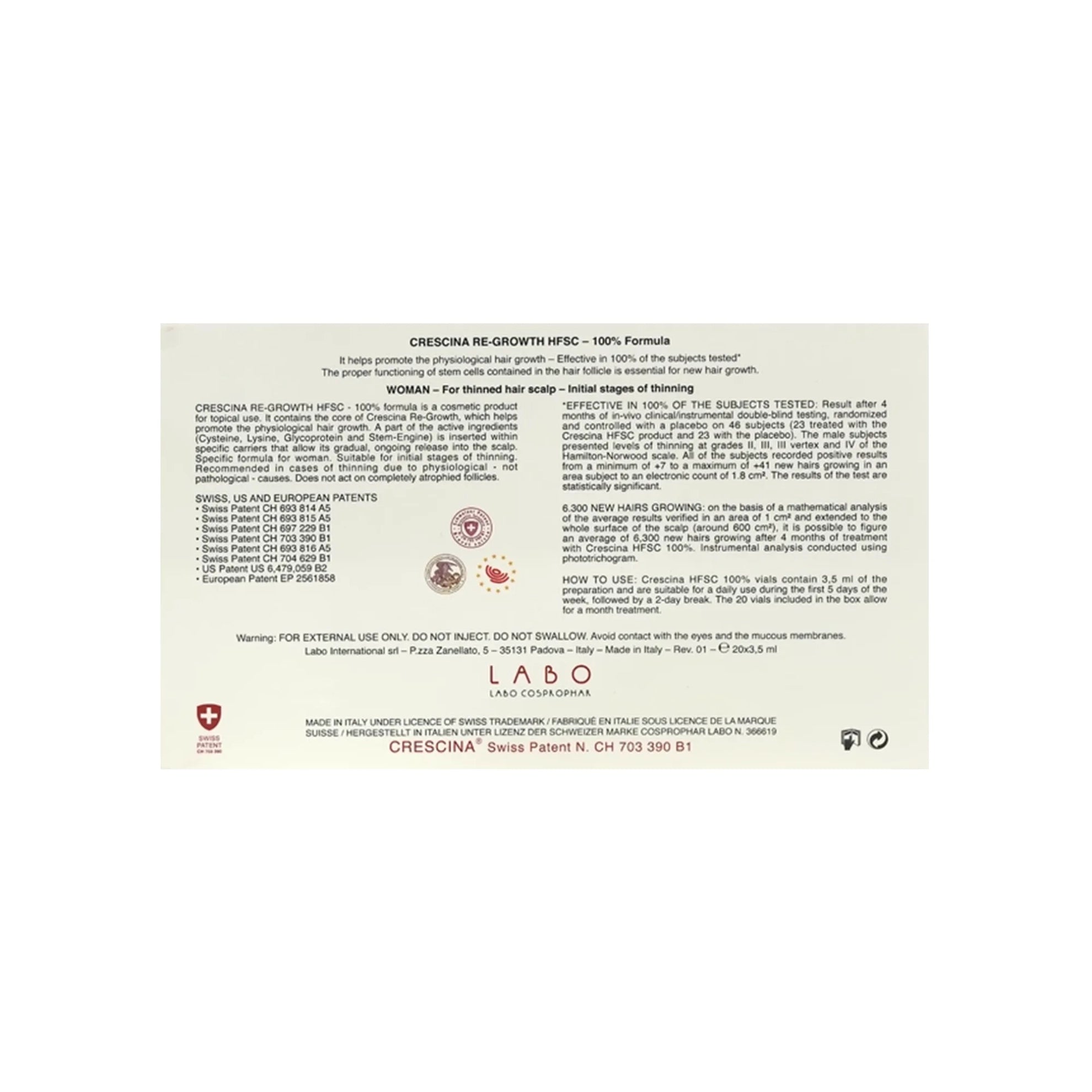Crescina HFSC 100% 200 Woman 20 FL