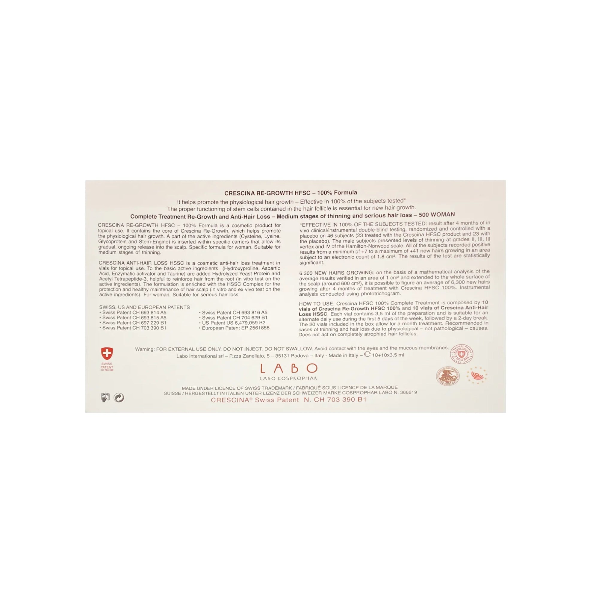 Crescina HFSC 100% 500 Woman 10 TC + 10 FL