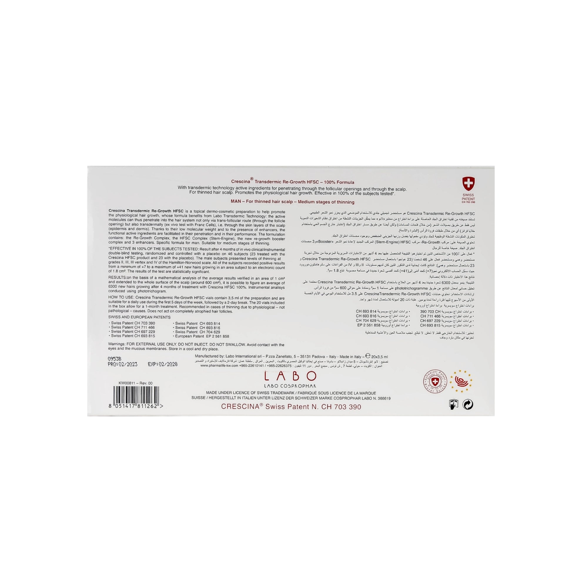 Crescina HFSC Transdermic 500 Man 20 Vials