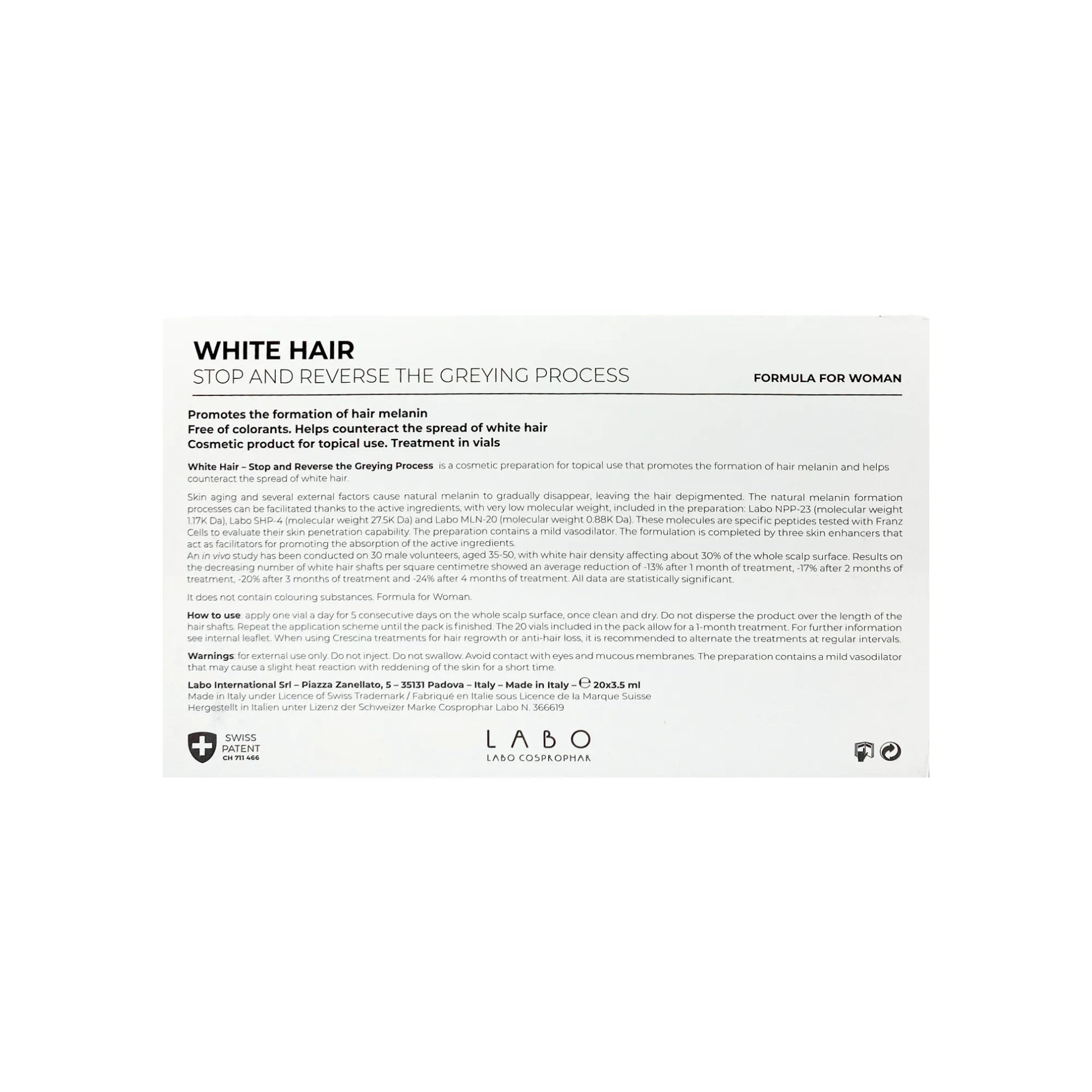 Crescina White Hair Treatment For Woman 20 FL