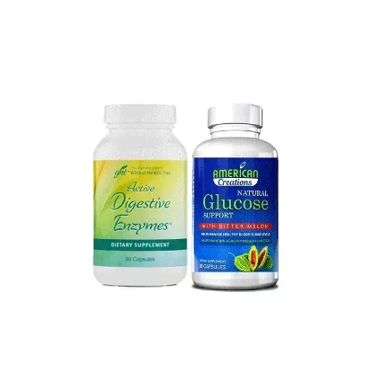 Active Digestive Enzymes + American Creations Natural Glucose Support Package
